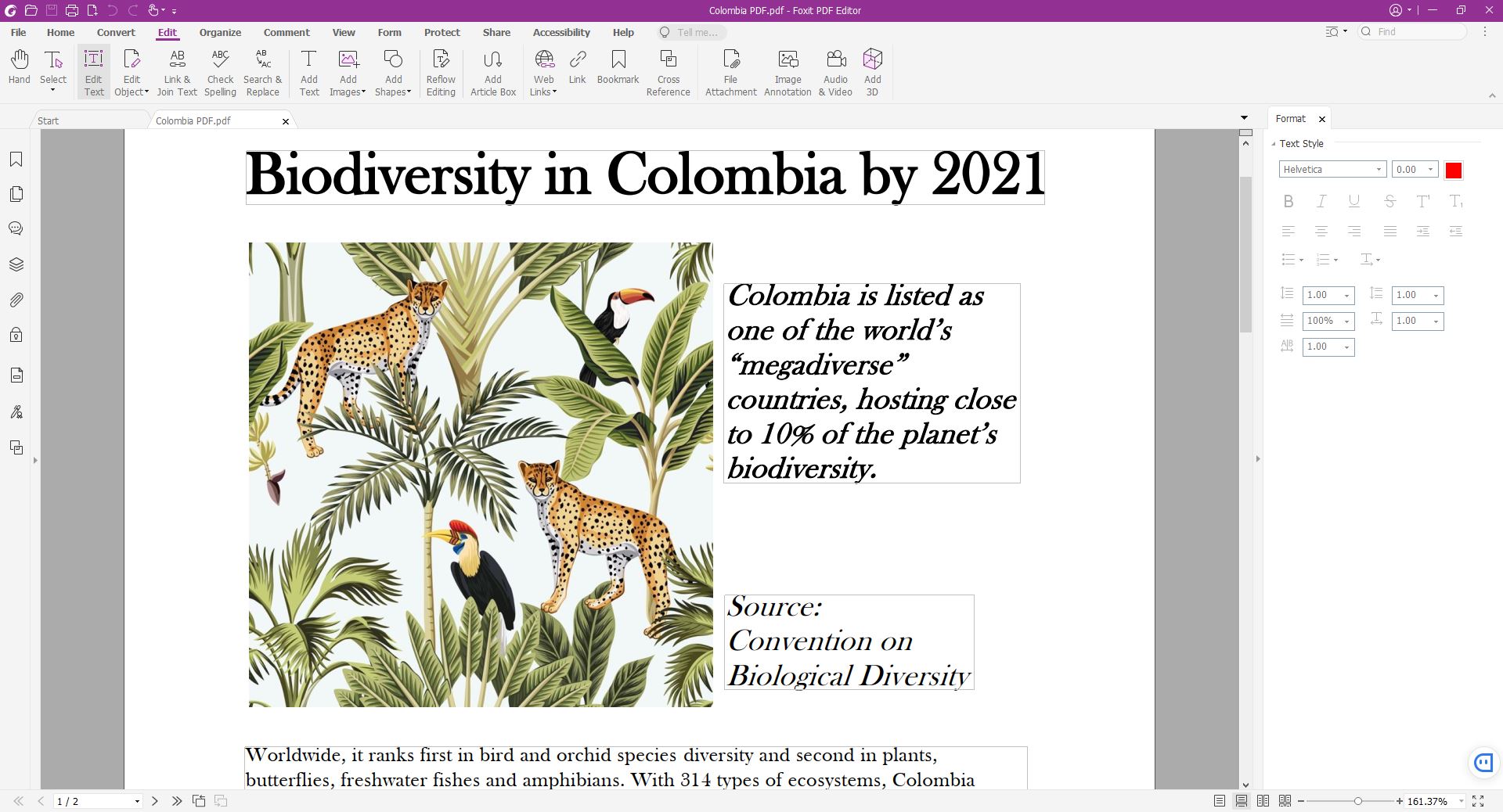 screenshot of Foxit PDF Editor